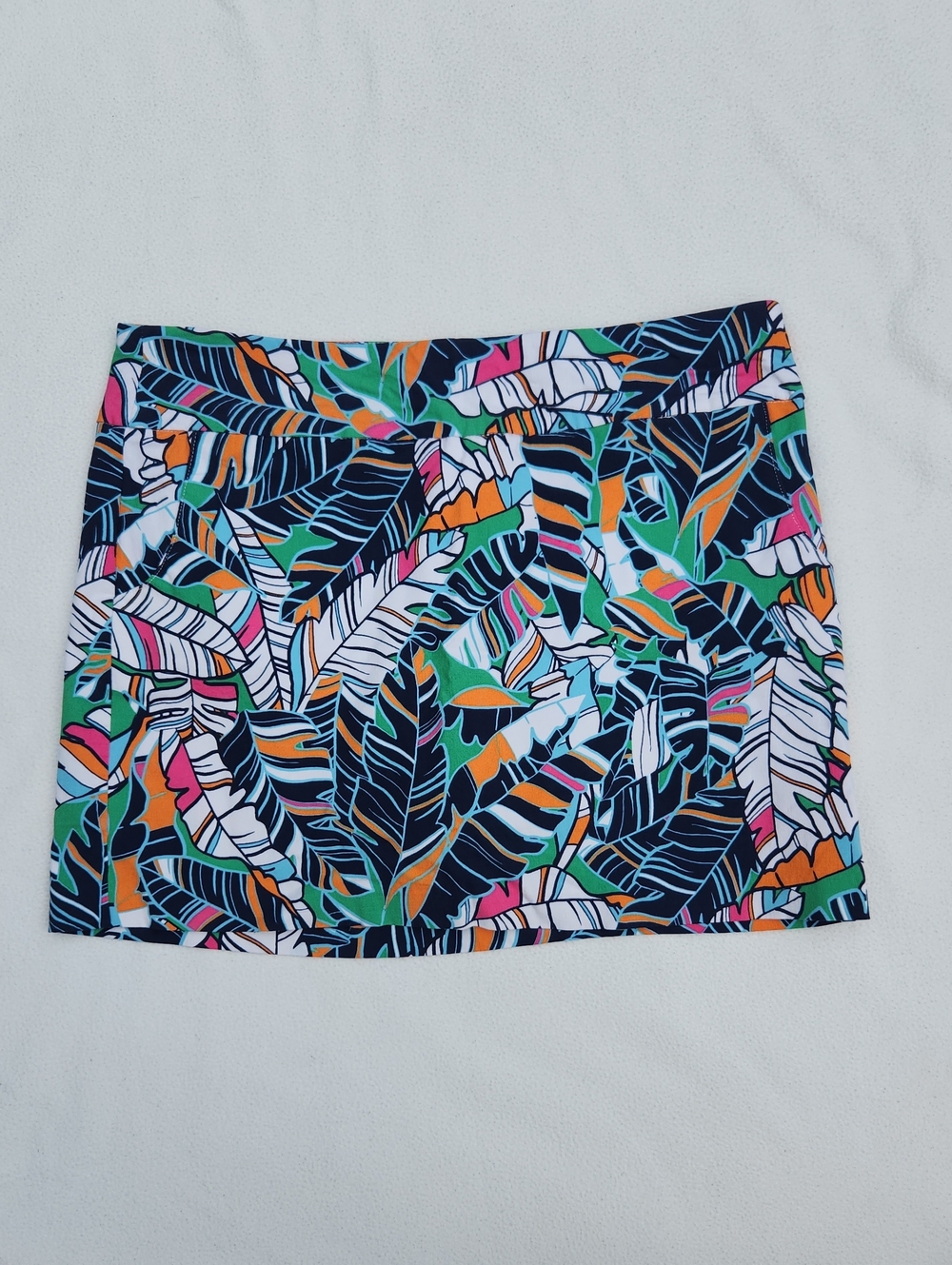 ​Hope & Harlow Tropical Leaf Print Pull-On Stretch Skort Sz 14p